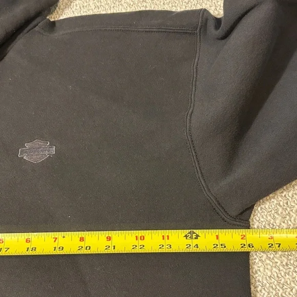 Harley Davidson Black Men's 1/4 Zip Hoodie XL - Picture 7 of 12